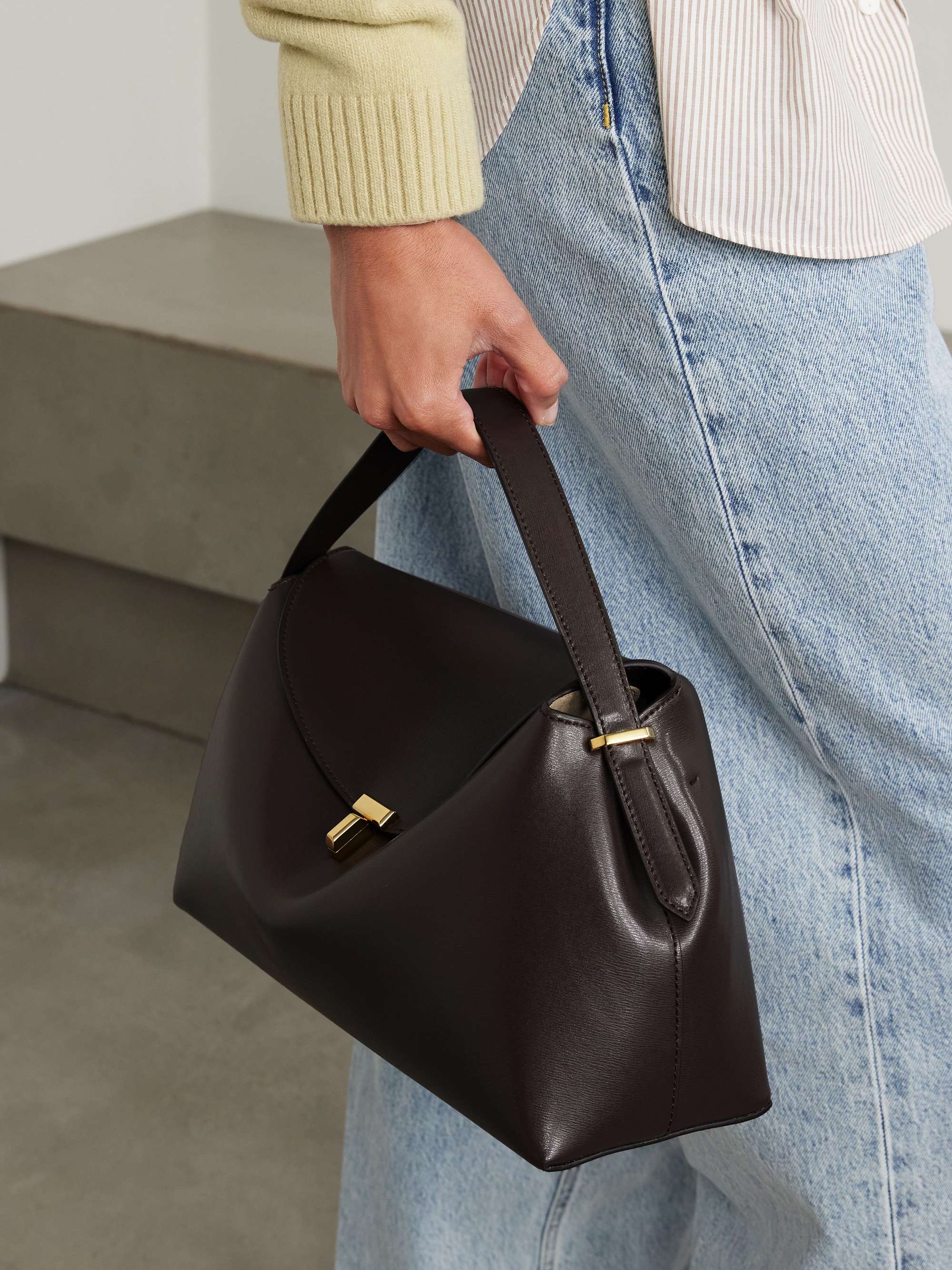 TOTEME T-Lock leather shoulder bag | NET-A-PORTER