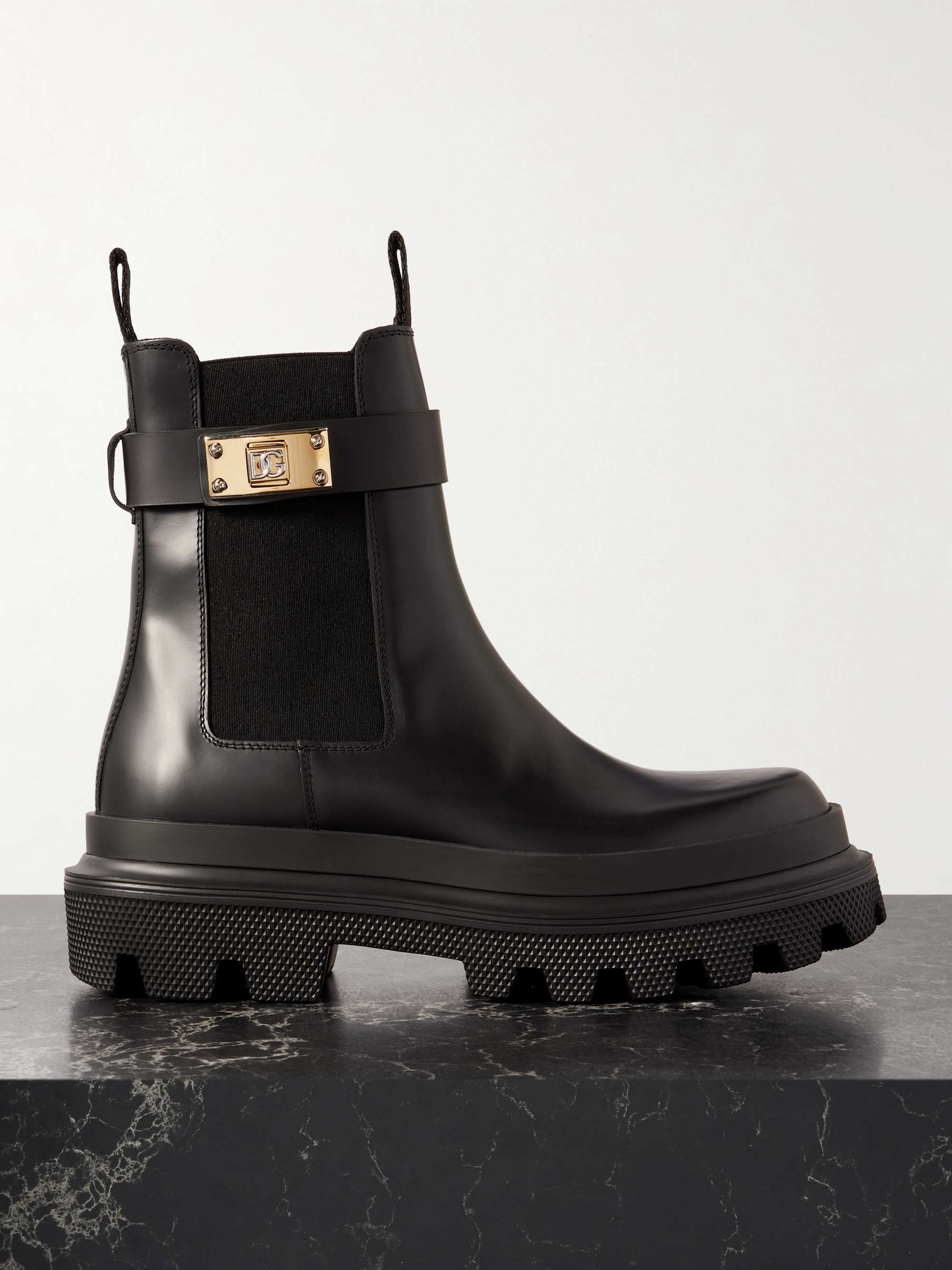 DOLCE&GABBANA Embellished leather Chelsea boots | NET-A-PORTER