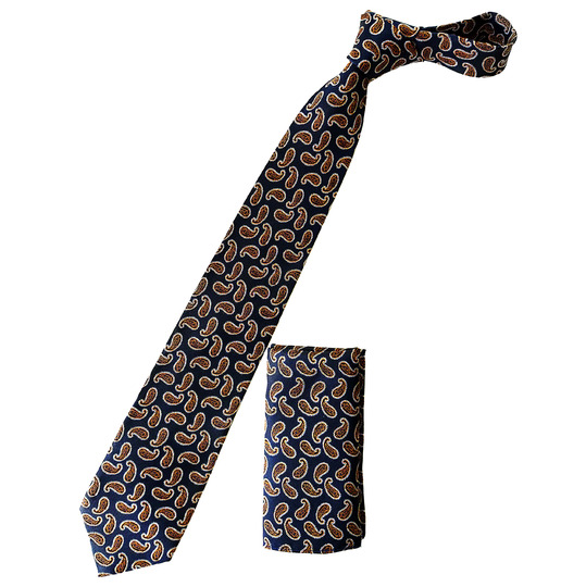 京都・西陣織 オリジナルネクタイ＆チーフスターターセット ペイズリー