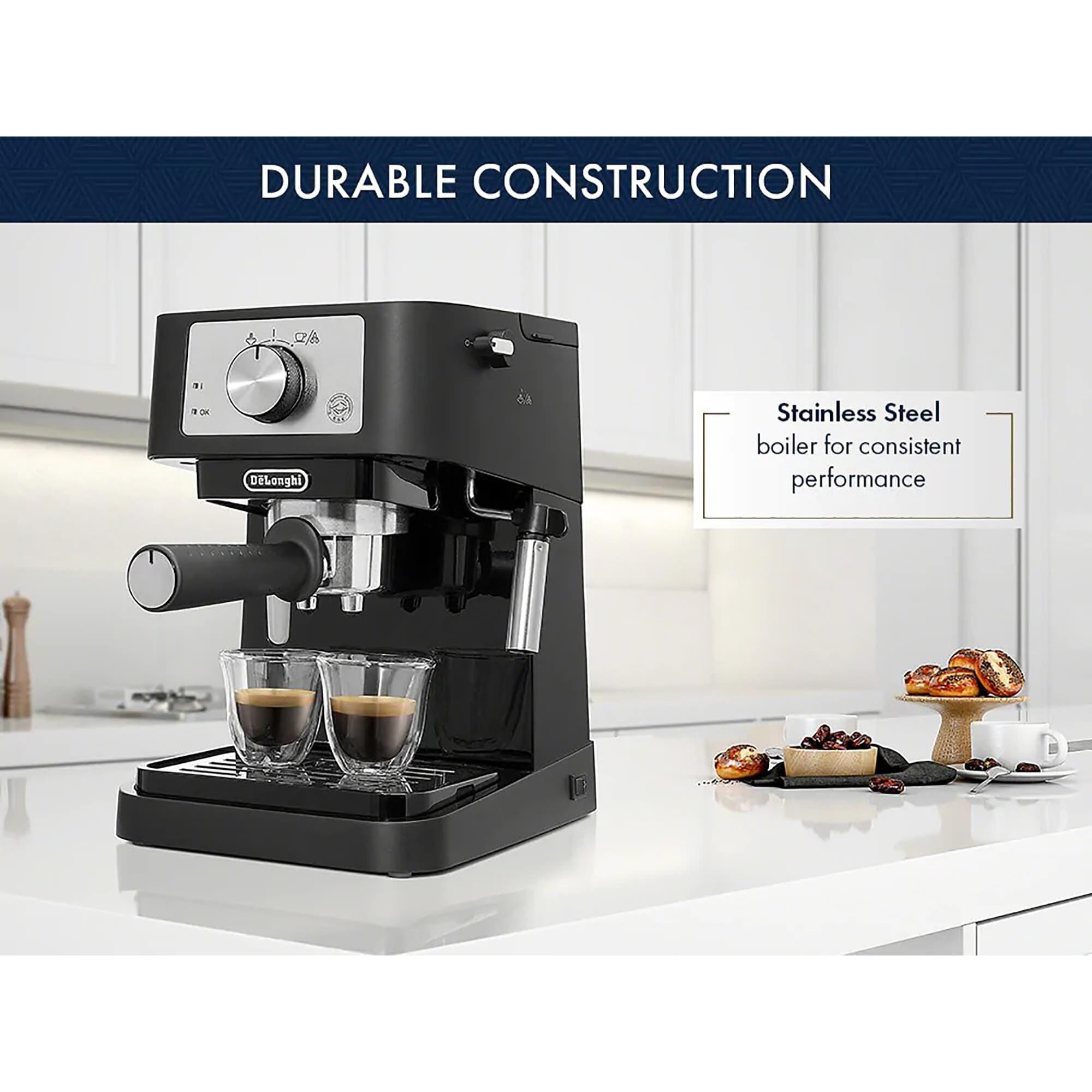 Delonghi Stilosa 15 Bar Pump Espresso Machine in Black and