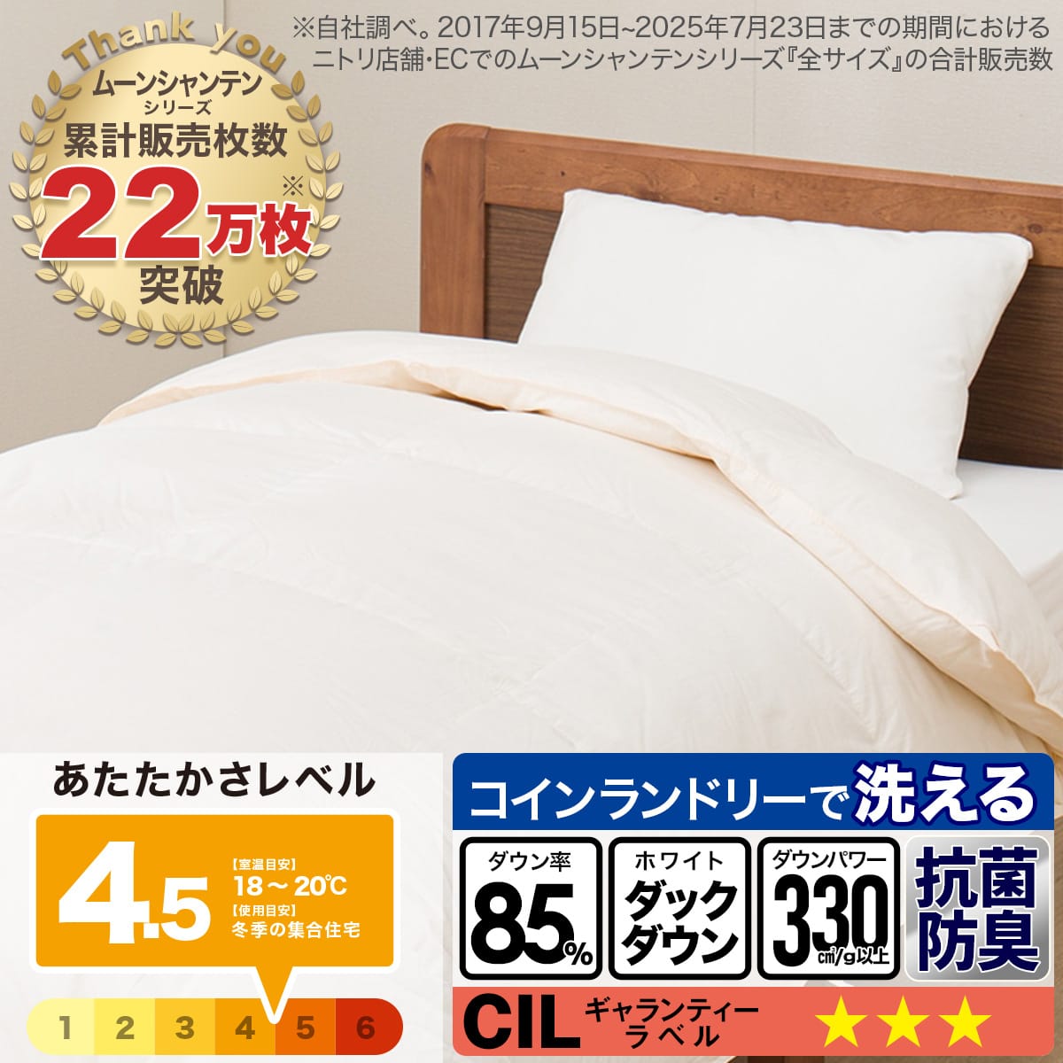 日本製】ホワイトダックダウン85% 羽毛布団 合掛（ムーンシャンテン