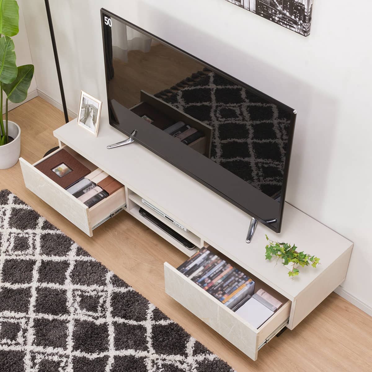 高級感のある大理石調テレビ台 (WH) | ニトリネット【公式】 家具