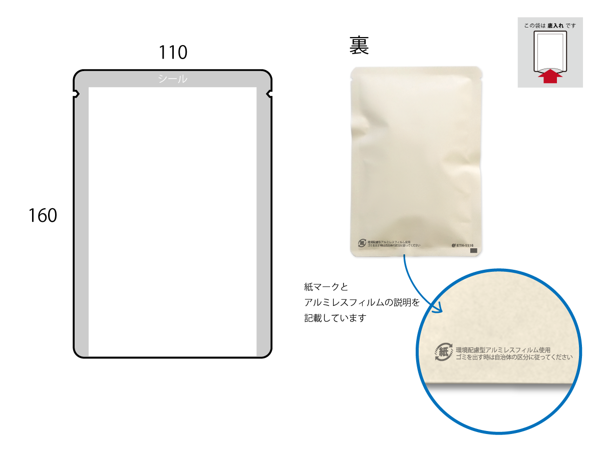 サンプルセット》三方平袋 50g 110×160mm｜ニコノスオンラインストア