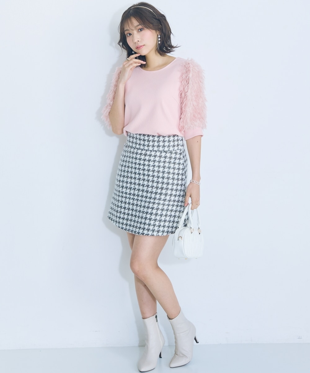 大きいサイズ＞千鳥格子柄ツイードスカート marun 通販【ニッセン】