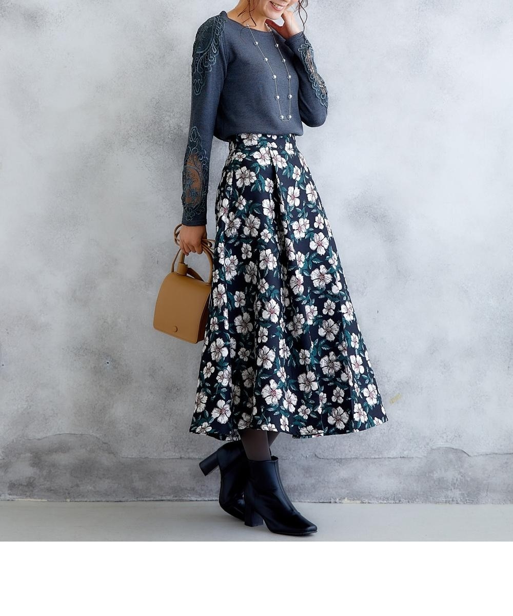 華やかジャガードスカート【Hana服】 通販【ニッセン】