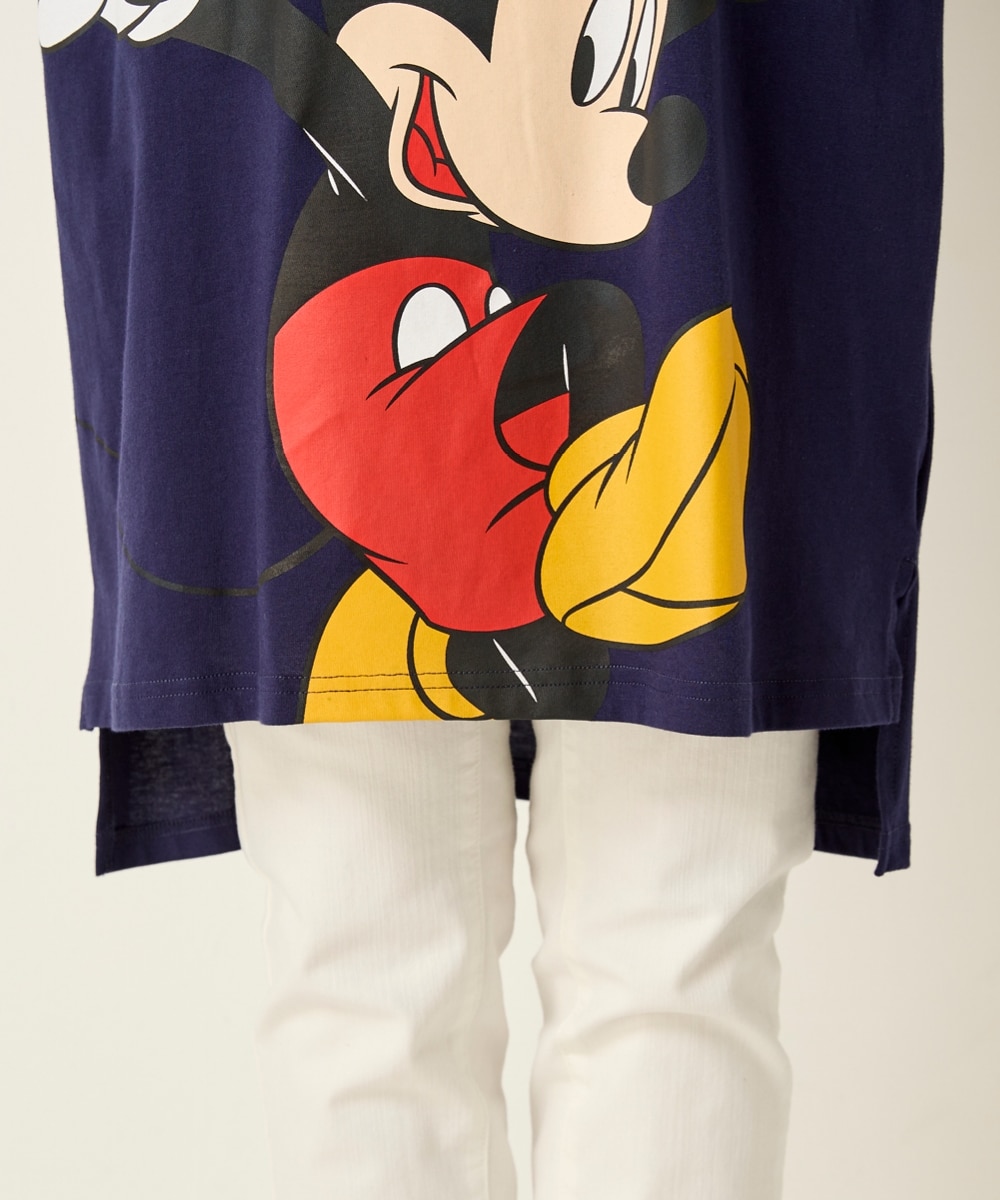 大きいサイズ ゆるシルエット7分袖プリントカットソーチュニック