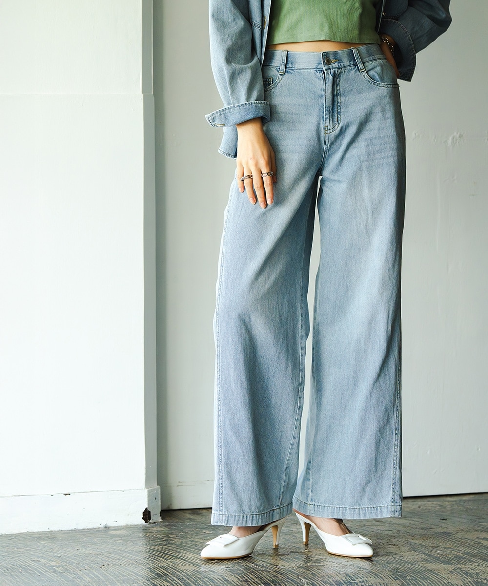 i Deni】6.7ozデニムバギーパンツ（はっ水）（セットアップ可能