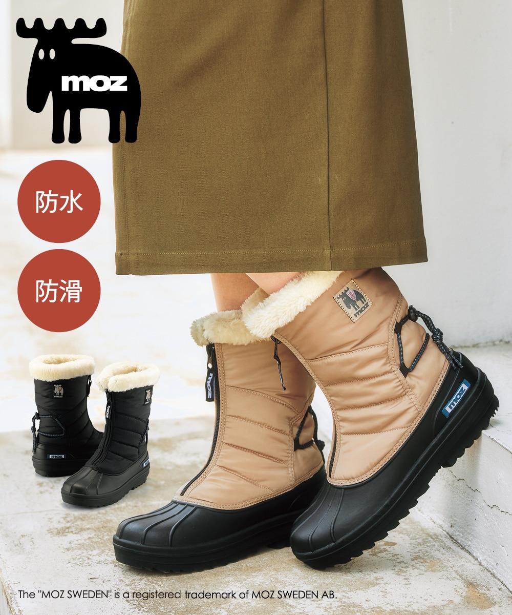 moz 防水防滑フロントファスナーミドル丈ブーツ（ワイズ3E） 通販