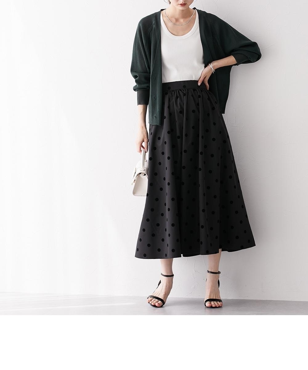 ドット柄フロッキースカート 通販【ニッセン】