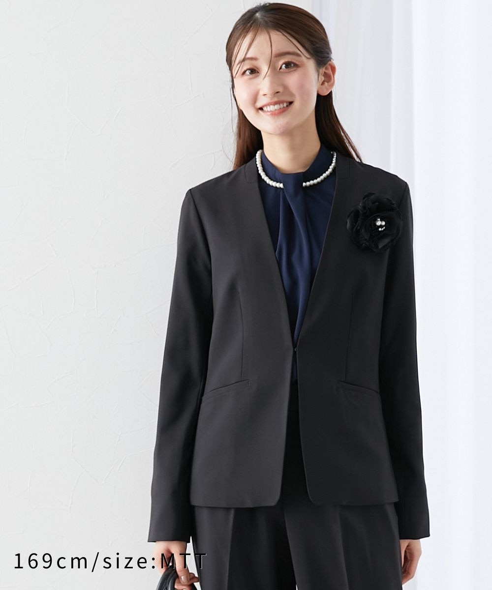 レディーススーツ】（七五三・フォーマル）高身長 ノーカラー