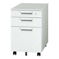 スマートオフィス】キャビネット3段 JS-046SC-B3 ホワイト プラス