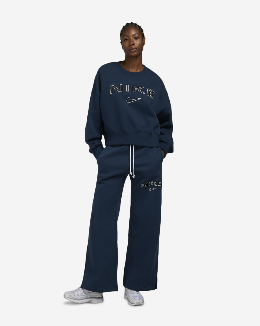 Shop Nike NSW Phoenix Fleece High-Waisted Wide-Leg Logo Pants