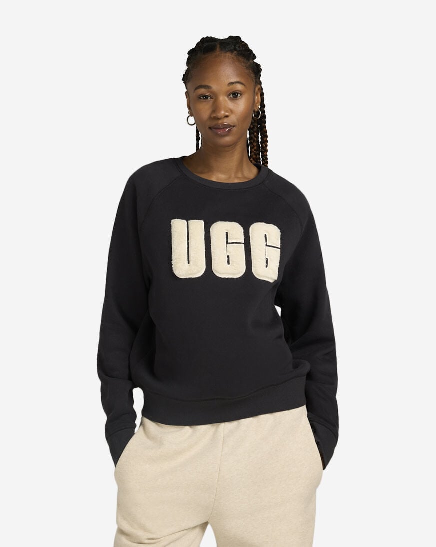 Shop UGG Madeline Fuzzy Logo Crewneck 1123718-BKCRM brown | SNIPES USA