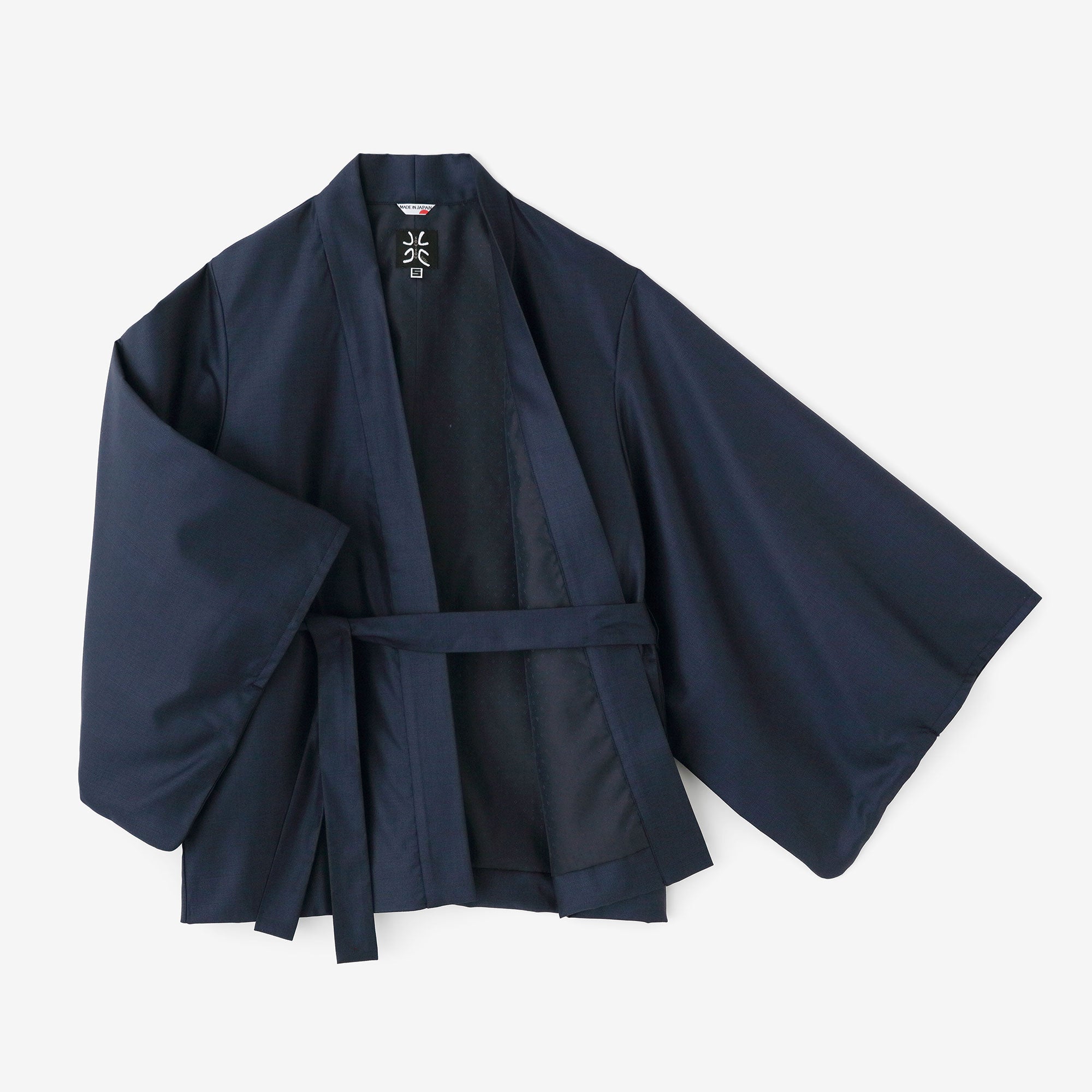 撥水織（はっすいおり） 円領外套（えんりょうがいとう）／黒紺（くろ