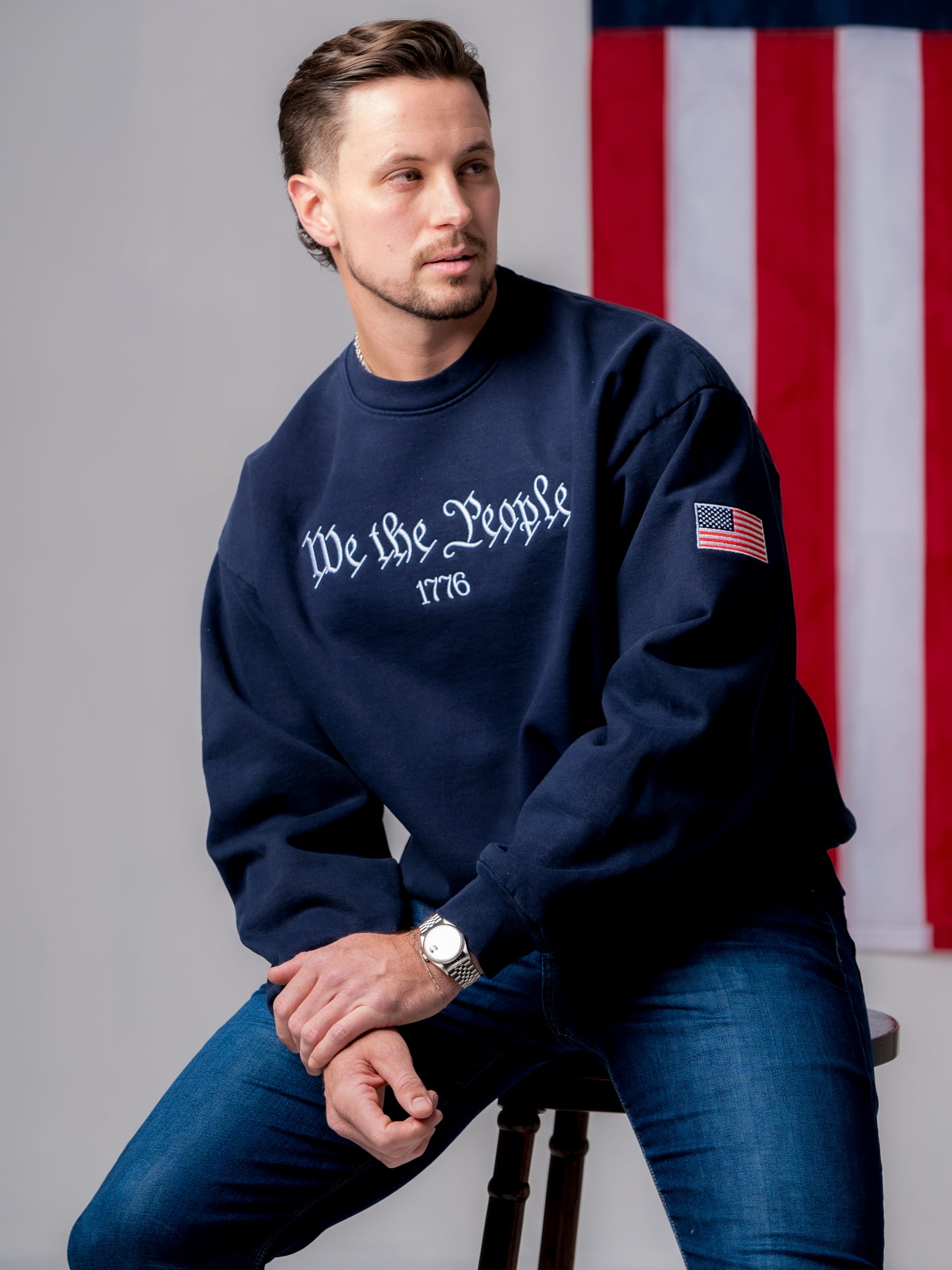 We The People' Crewneck Sweatshirt - Navy – Society '76