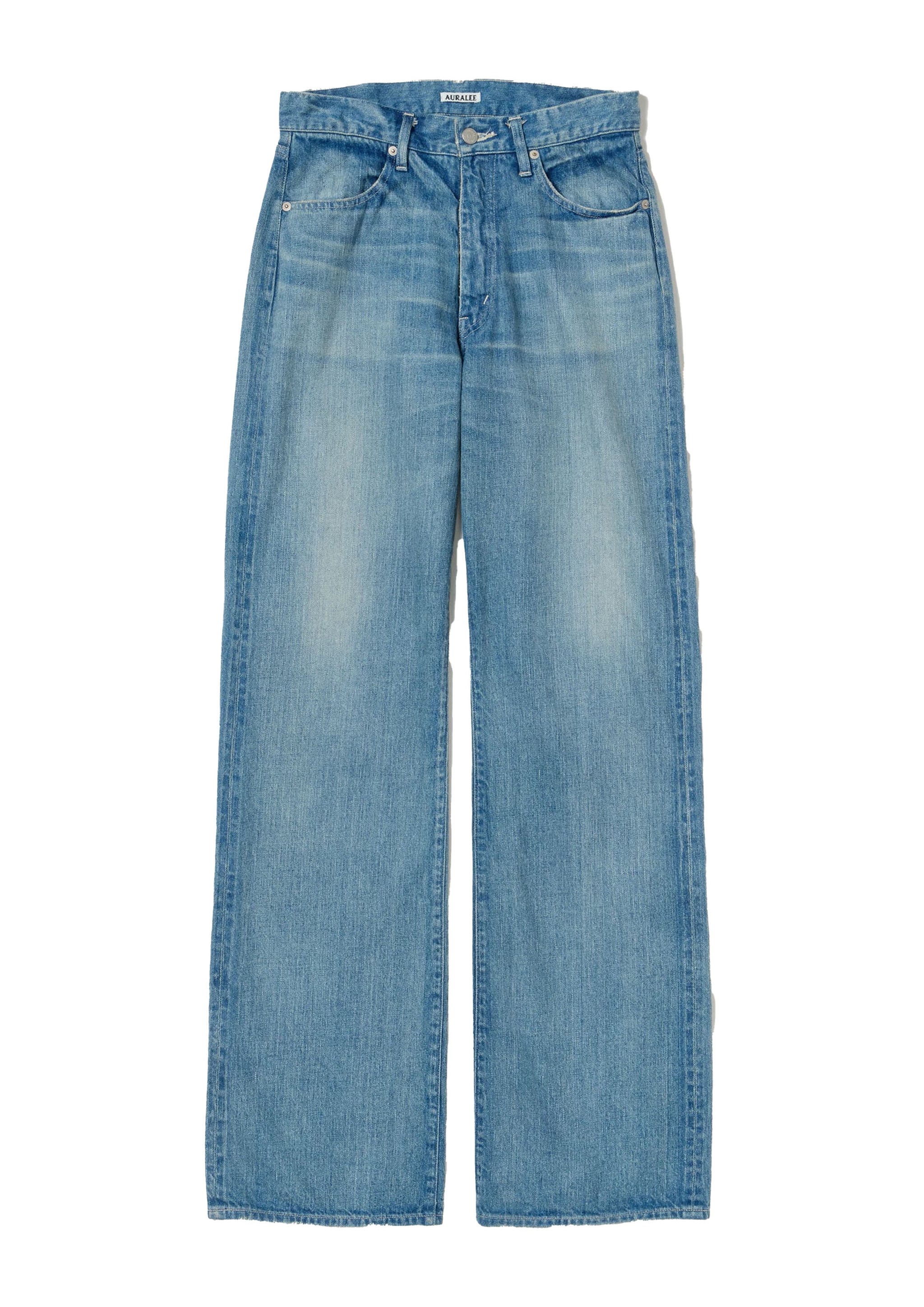 AURALEE - SELVEDGE FADED LIGHT DENIM PANTS LIGHT INDIGO – SOLAR MTP