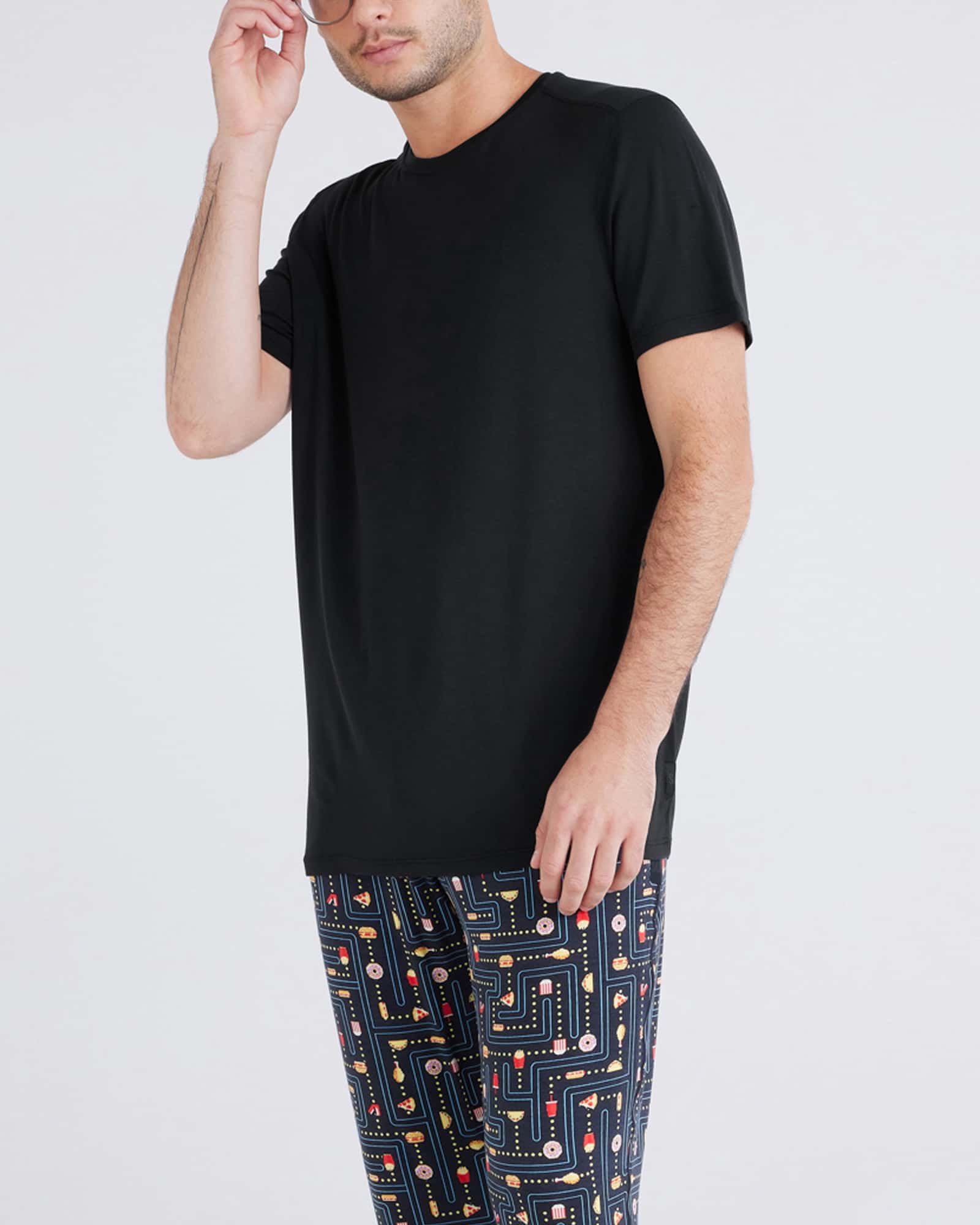 Snooze Sleep Short Sleeve Tee - Black | SAXX Underwear