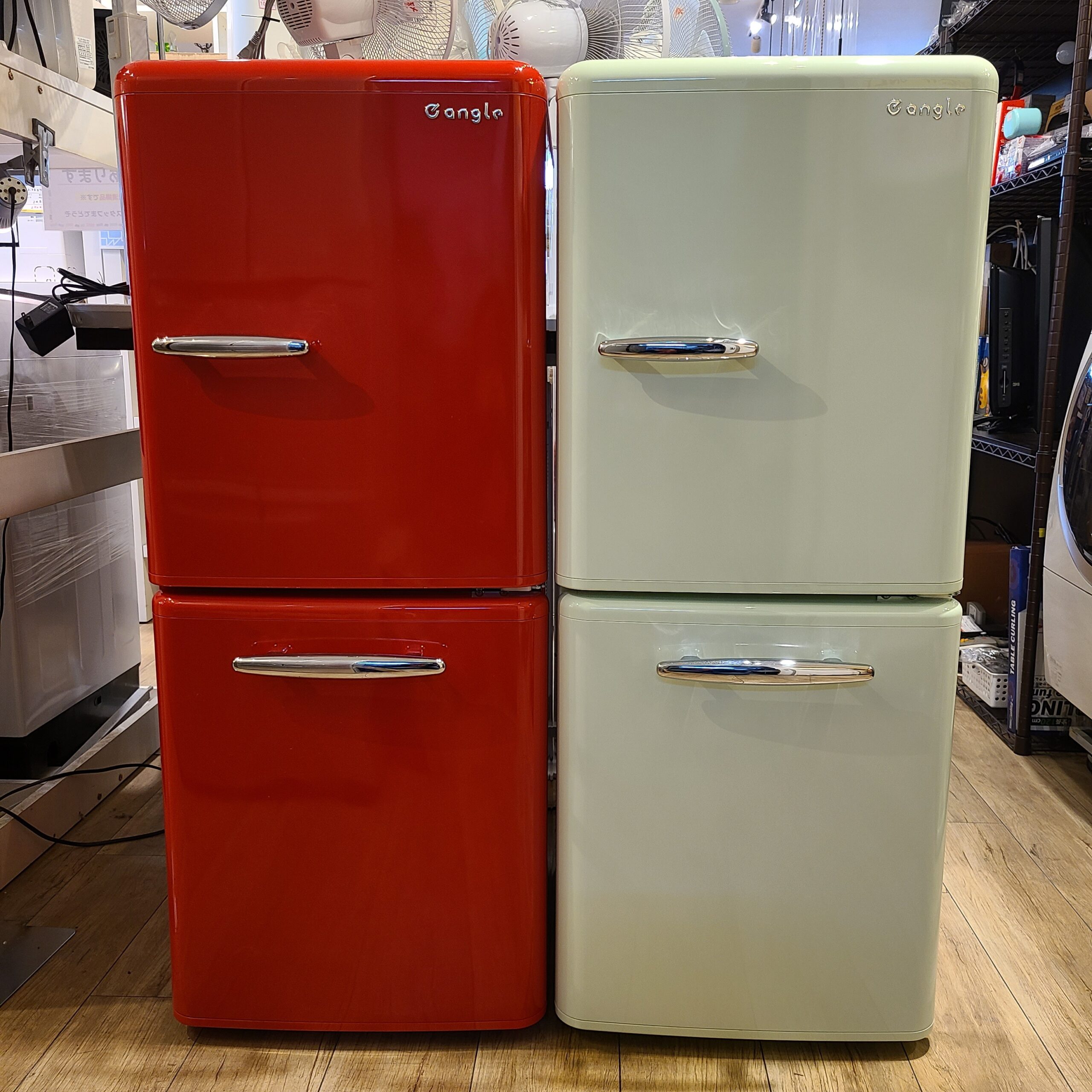 e angle エディオンオリジナル 149L 2ドア冷蔵庫 ANG-RE151 レッド