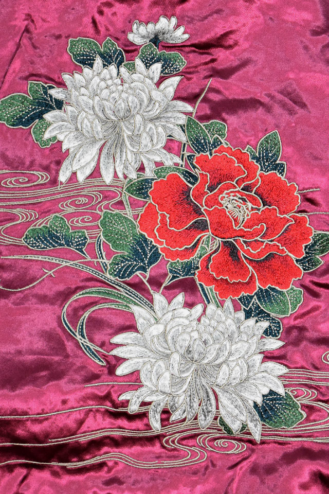 粋 麒麟菊牡丹リバーシブルスカジャン 絡繰魂 253063 和柄 和風 刺繍