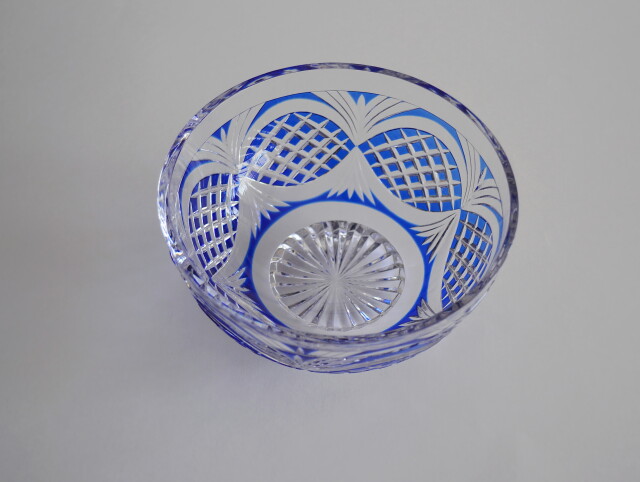 薩摩切子 カメイガラス 江戸切子鉢 148mm