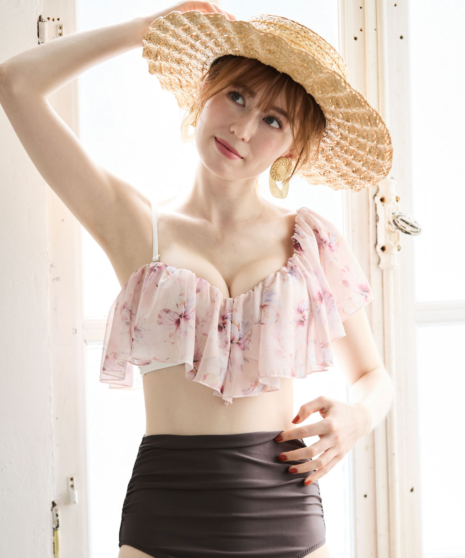 オシャレ水着軽い着け心地でしっかり盛れる【楽盛り水着】 ワイヤー