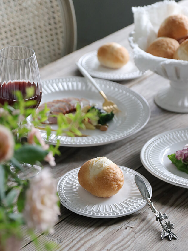 ELIOS PERLE エリオスパール パン皿ホワイト16cm イタリア 陶器 お皿