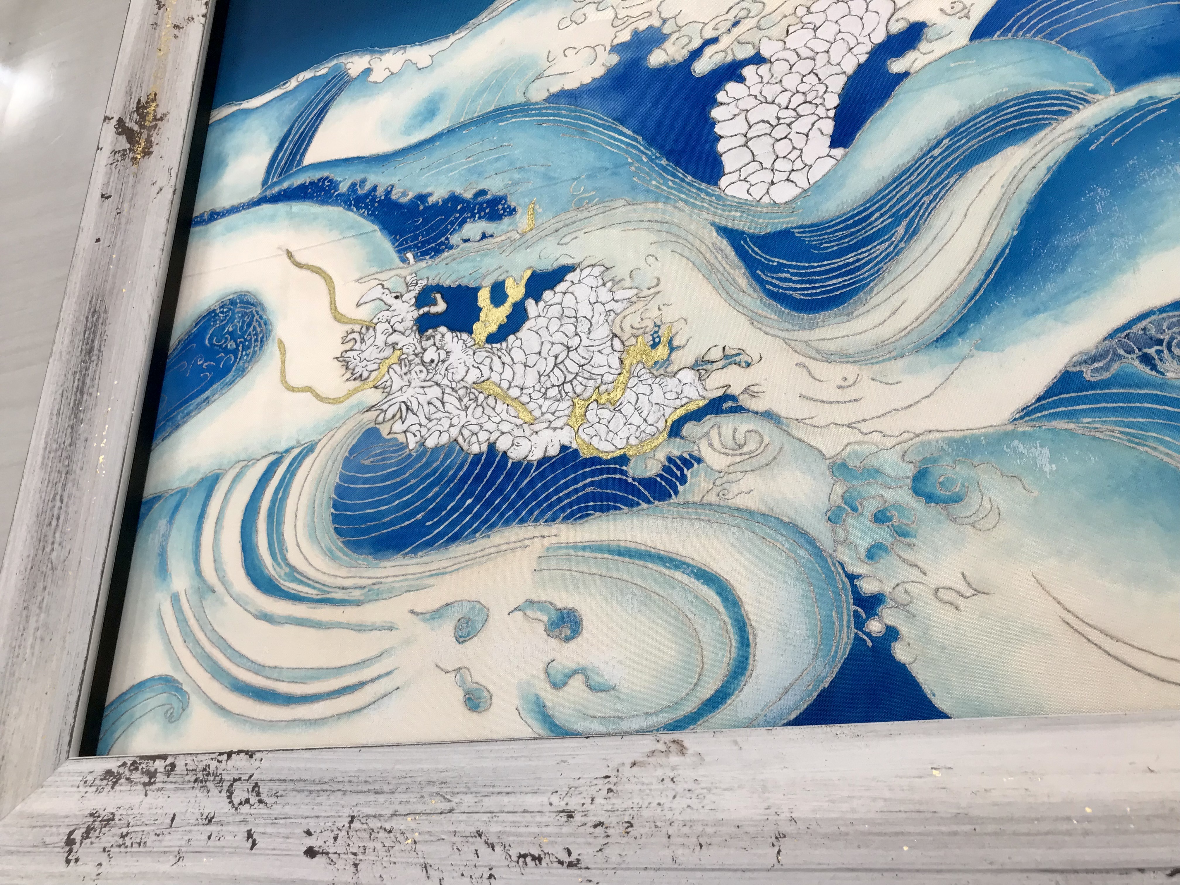 h*u様 細迫 諭「大地と海と果実」 額装 絵画 アート 現代美術 会場の