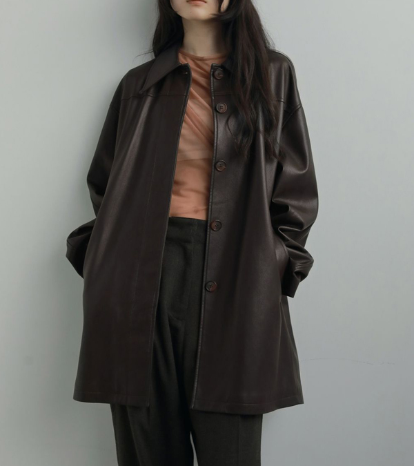 エコレザーオーバージャケット Ecoleather Over Jacket/anuke/アンヌーク