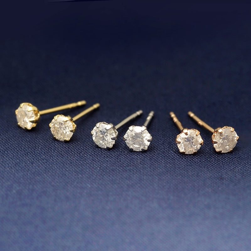 ダイヤモンドピアス 一粒ダイヤ 計 0.3ct Pt900 プラチナ ピアス K18YG