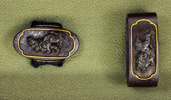 縁頭 銘 柳川直光（花押） 獅子図縁頭(FU-010219)｜刀・日本刀の販売