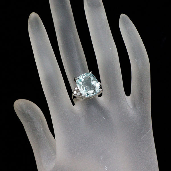 Pt900 アクアマリン ダイヤモンド リング 10.22ct — セルビー