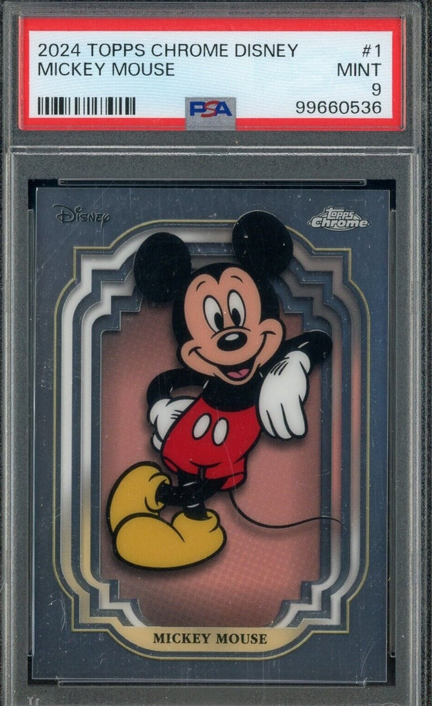 Mickey Mouse - 2024 Topps Chrome Disney #1 Card - PSA 9 MINT