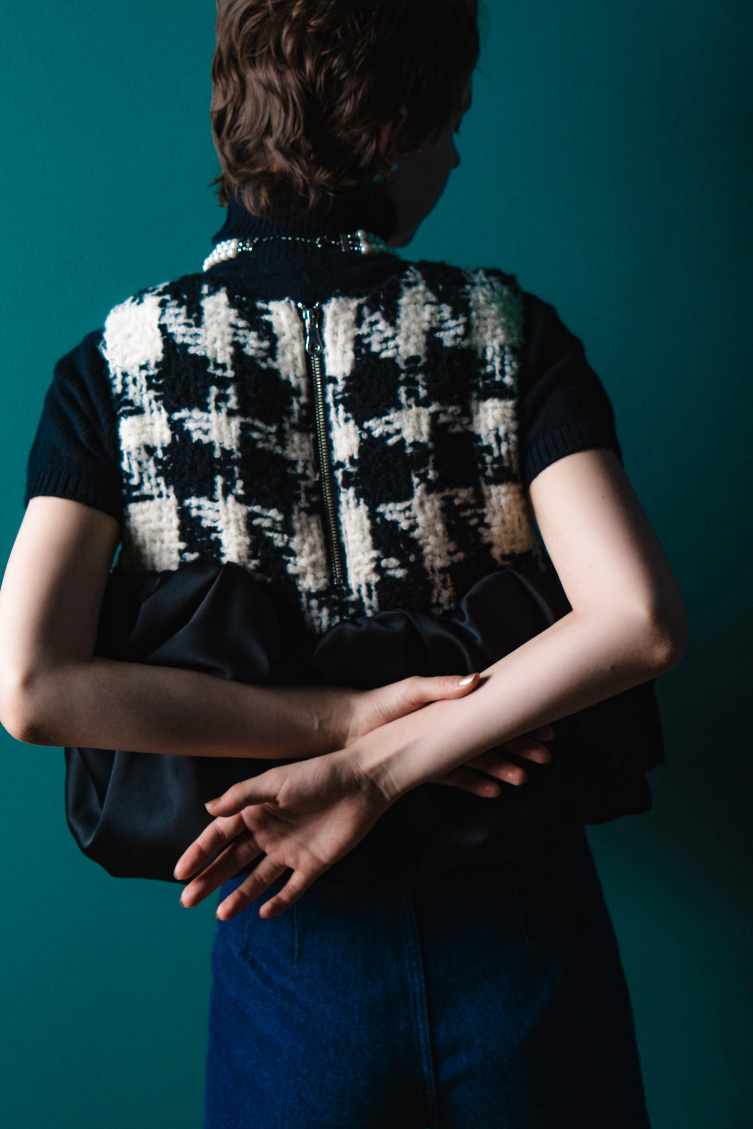 gingham tweed bloom tops – shéller / シェリエ