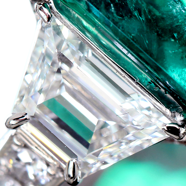 HANDMADE】PT950 5.001ctコロンビア産 エメラルド リング 1.4ct