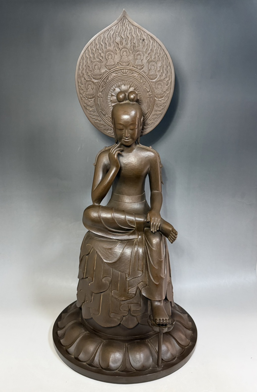 大仏師 松久宗琳 作 菩薩半跏思惟像 ブロンズ 仏教美術 | 新栄堂