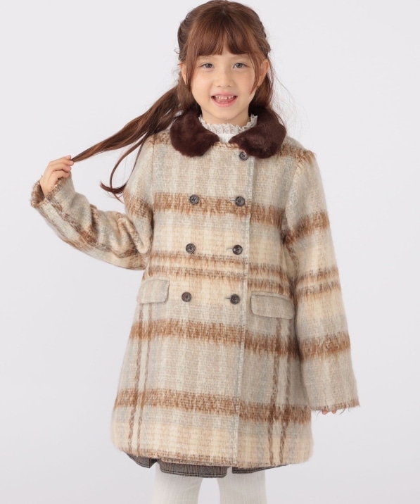 SHIPS KIDS:100～130cm / シャギー チェック コート｜ SHIPS 公式サイト