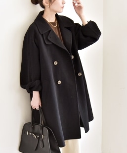 SHIPS Primary Navy Label:ウール メルトン シングル チェスター