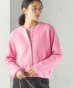 WEB限定】〈手洗い可能〉ビーズ 刺しゅう 襟付 ニット カーディガン