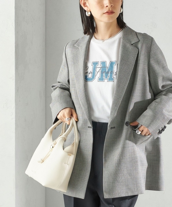 手洗い可能〉ウォッシャブル ウール チェック ダブル ジャケット