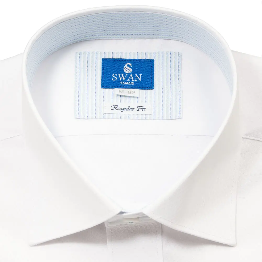 ワイシャツ 無地 ホワイト ドビー エバーフィール SWAN・ブルー