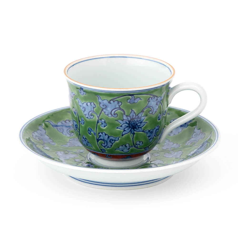 緑彩唐草 中碗皿 ｜ 有田焼の源右衛門窯公式オンラインショップ