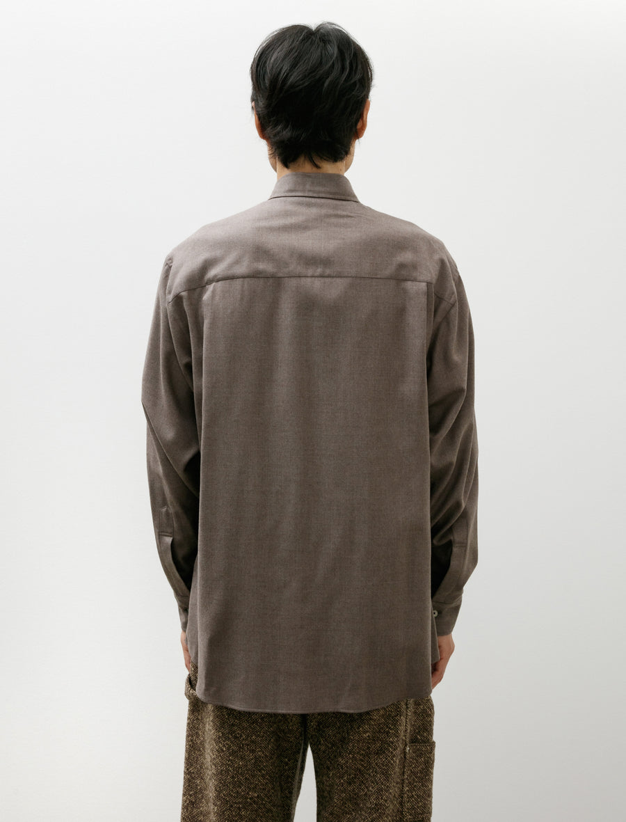 Auralee Super Light Wool Shirt Brown – Neighbour