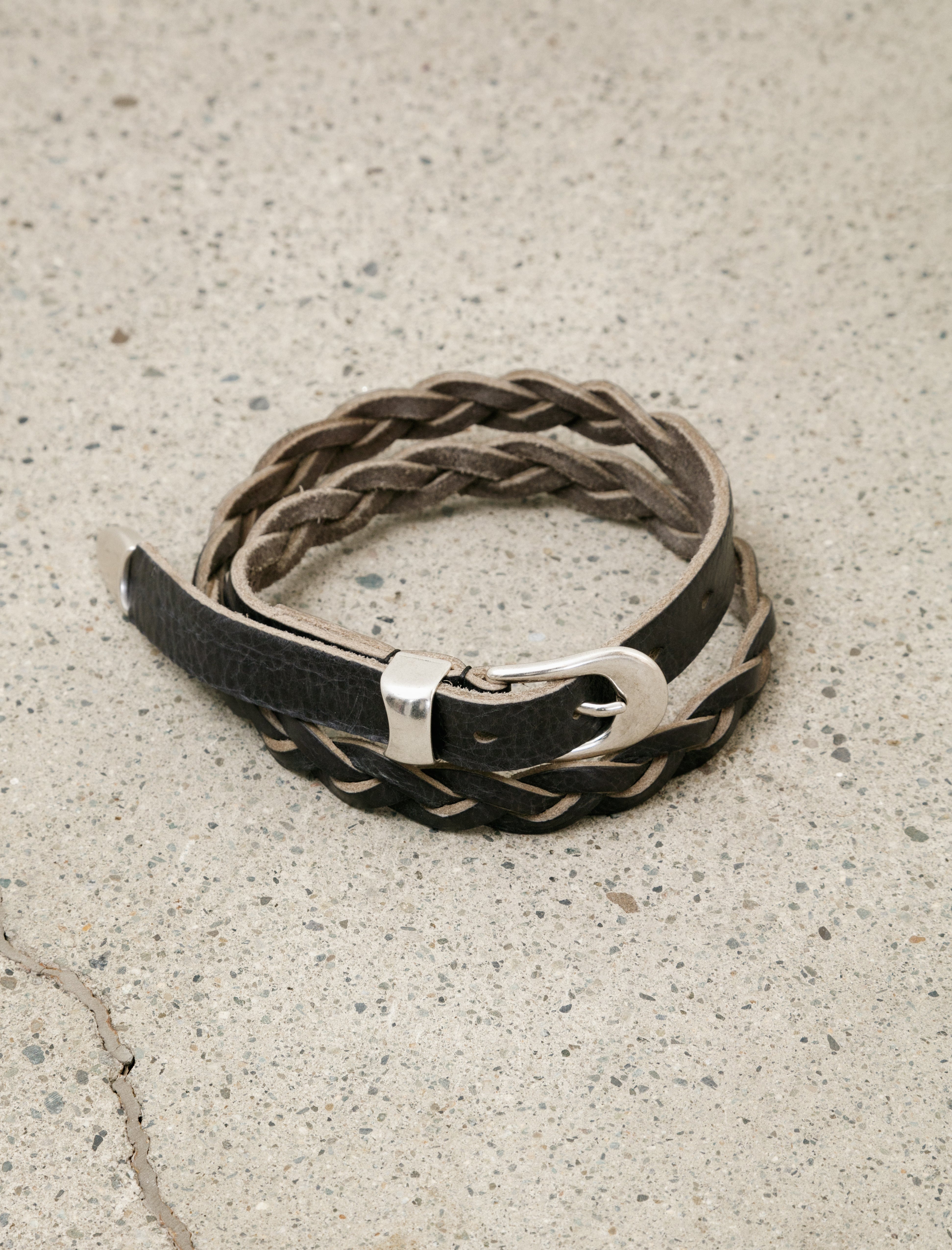 Our Legacy 2 cm Braided Belt Soft Coal Torn Bovine – Neighbour