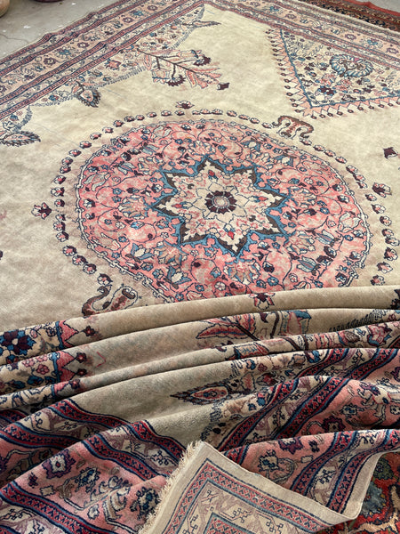 Large Square Vintage Rug / 10'6 x 12'6 Square-ish Turkish Sivas