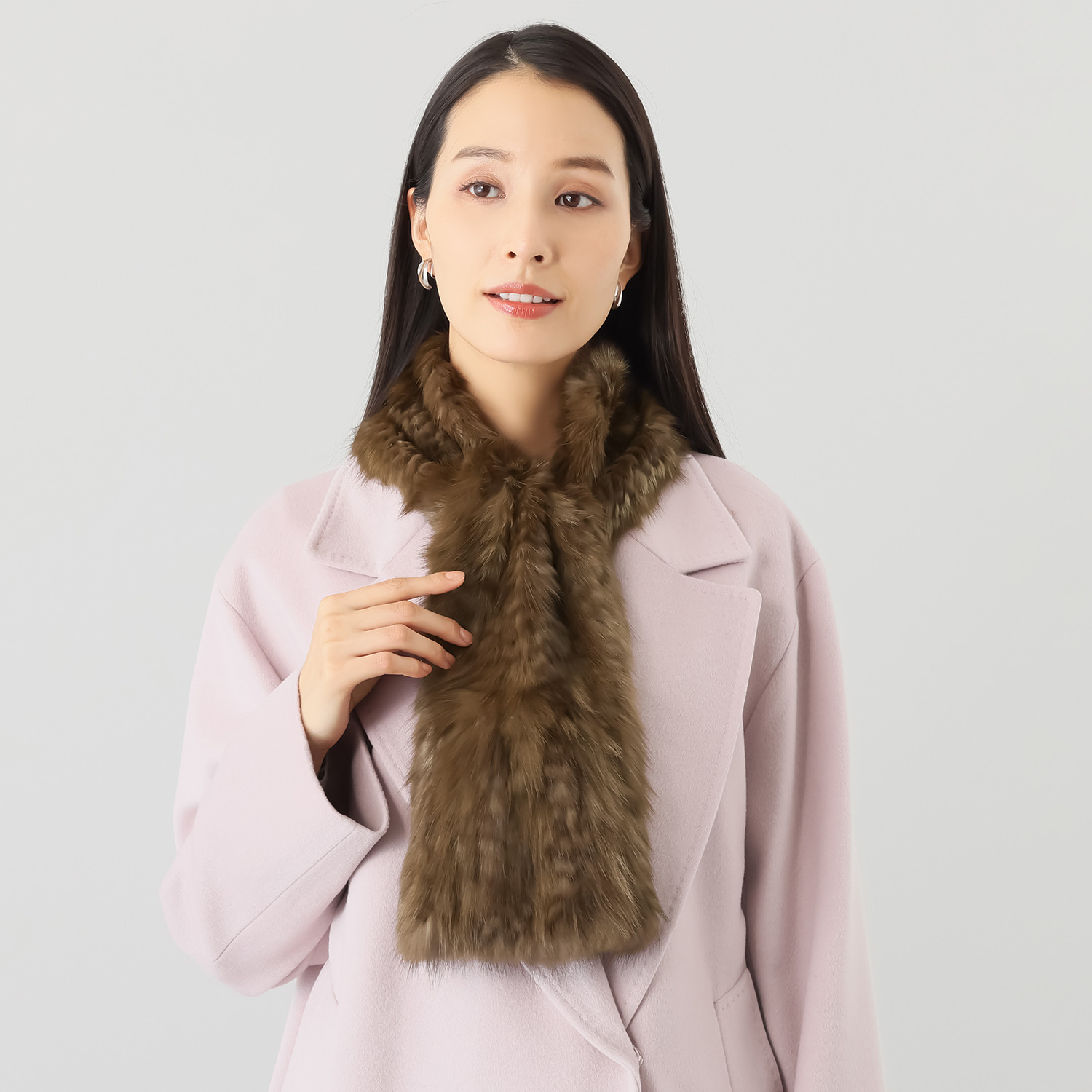 ロシアンセーブル ヤーンマフラー- ショップチャンネル