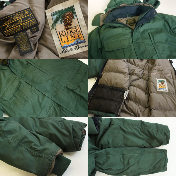 80s USA製 EddieBauerエディーバウアー フード付き ダウンジャケット