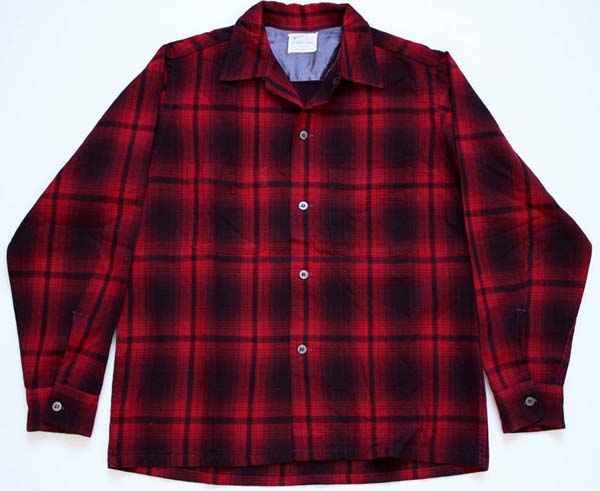 50s needles of California オンブレチェック ウール オープンカラー