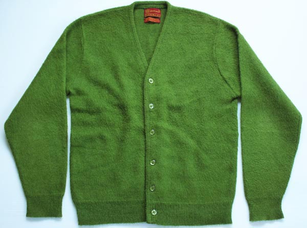 70s Sears KINGS ROAD モヘヤ ニット カーディガン 緑 L - Sixpacjoe