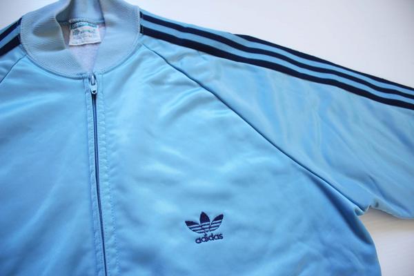 80s USA製 adidasアディダス ATP ジャージ ツートン 水色×紺 L