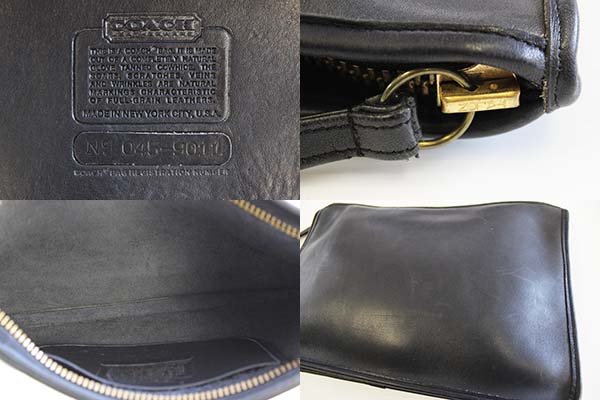 70s USA製 COACH オールド コーチ レザー クラッチバッグ 紺☆9011